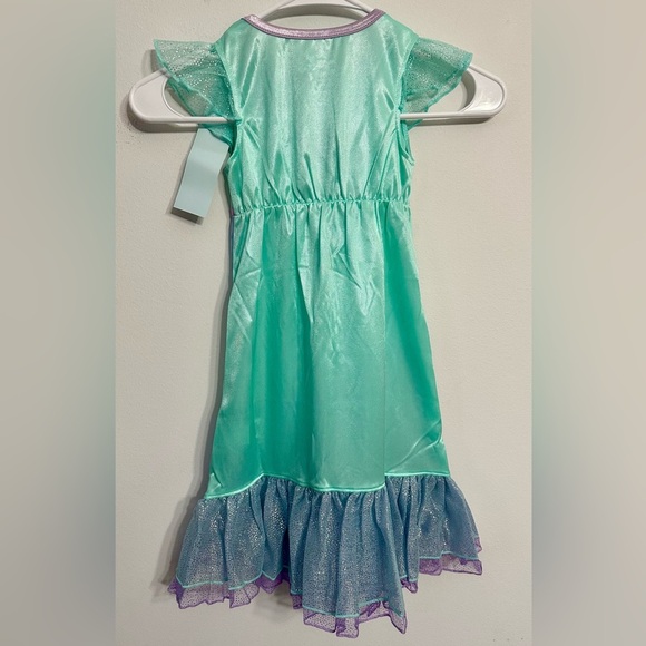 Disney Ariel long nightgown blue purple teal watercolor size 4 child toddler - Picture 2 of 7
